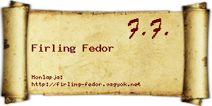 Firling Fedor névjegykártya